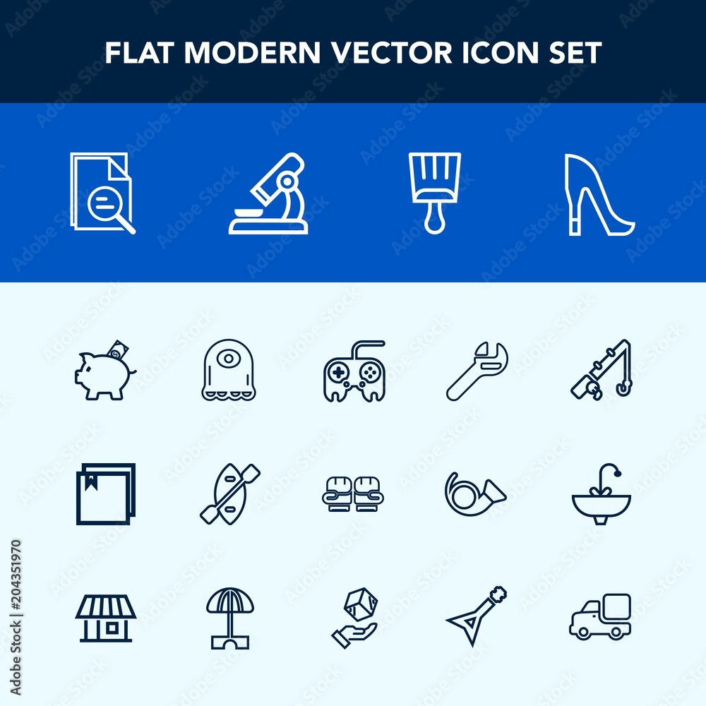 Modern, simple vector icon set with female, sport, finance, repair, oar, coin, fight, wrench, technology, science, tool, monster, equipment, zoom, canoe, button, high, fishing, paintbrush, file icons Modern, simple vector icon set with female, sport, finance, repair, oar, coin, fight, wrench, technology, science, tool, monster, equipment, zoom, canoe, button, high, fishing, paintbrush, file icons