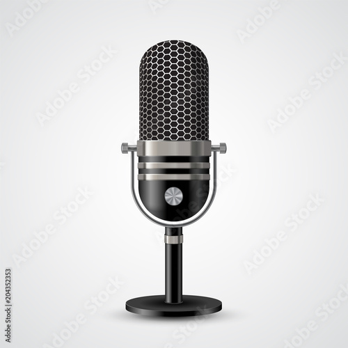 Microphone on white background
