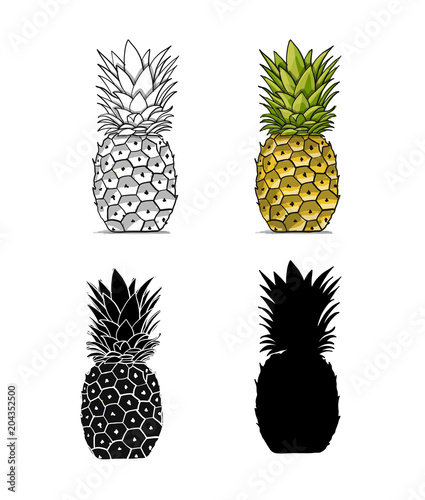 Pineapples, sketch for your design
