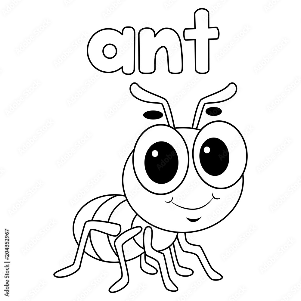 Coloring Book Outlined Ant Coloring Book Outlined Ant