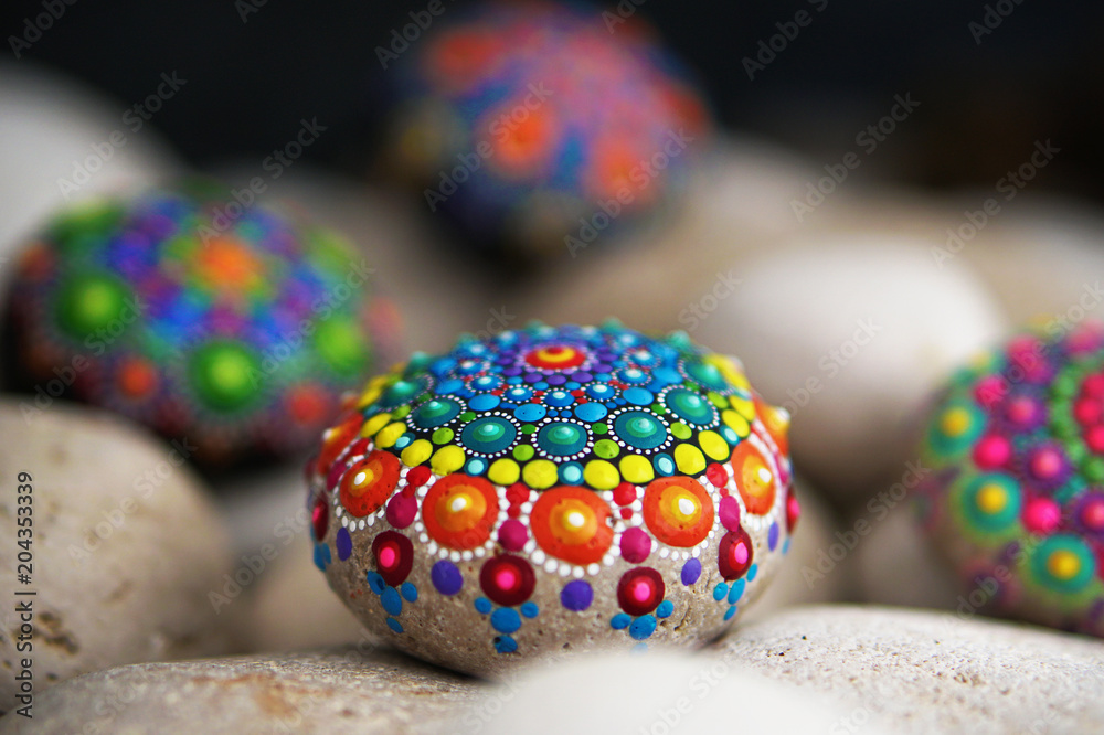 Beautiful hand painted mandala rocks