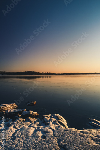 Lake at winter time