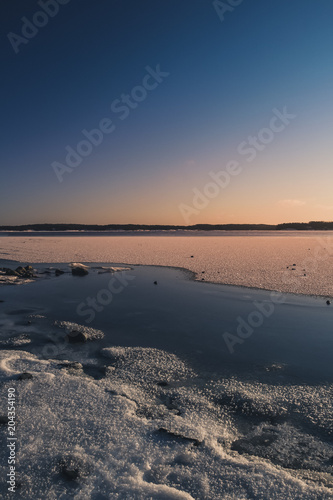 Lake at winter time