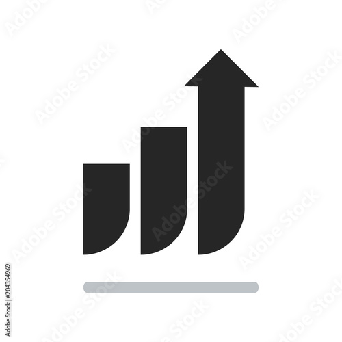 growth chart vector icon isolated on white background