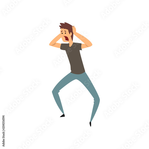 Aggressive man yelling vector Illustration on a white background