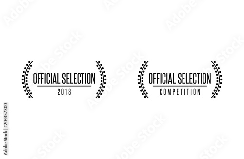 Official selection best movie nomination prize film festival winner vector icon set photo