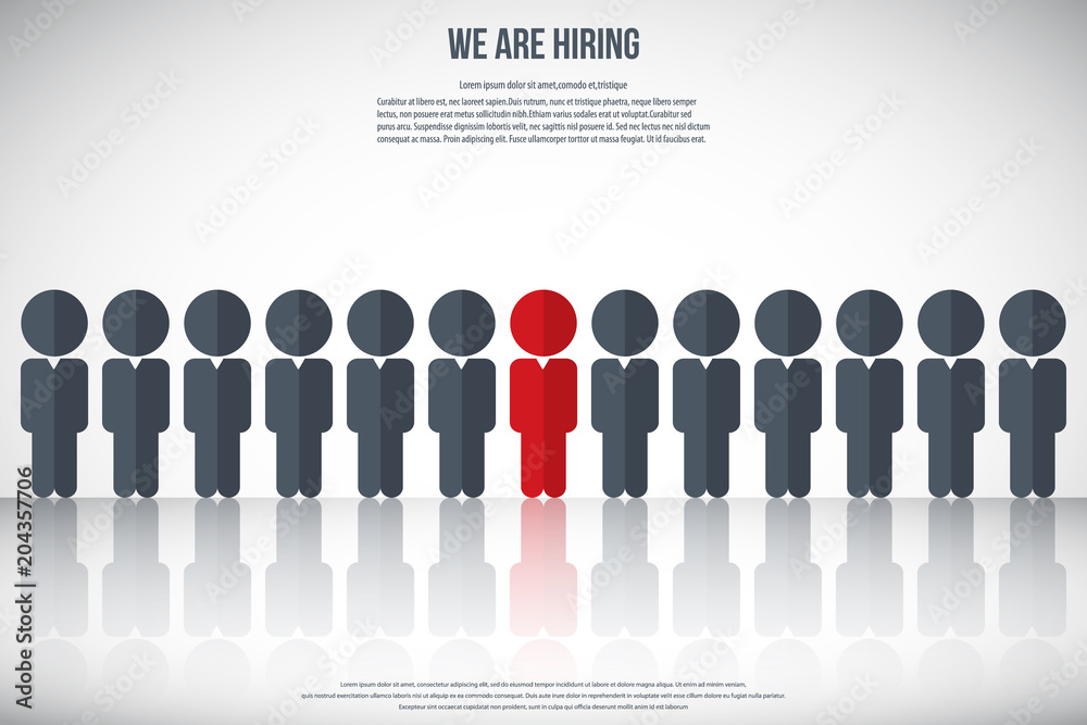 Human resources - we are hiring, poster, web banner, human resources concept, EPS10 vector