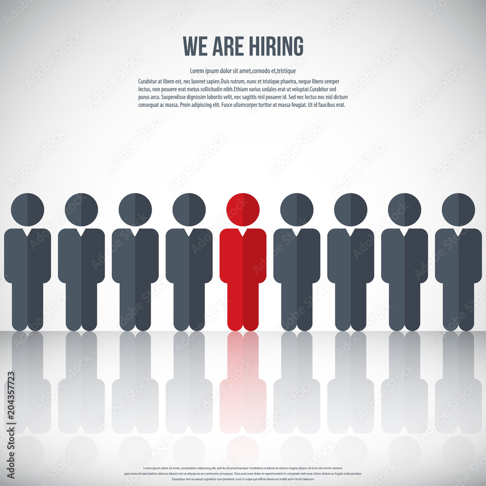 Human resources - we are hiring, poster, web banner, human resources concept, EPS10 vector Human resources - we are hiring, poster, web banner, human resources concept, EPS10 vector