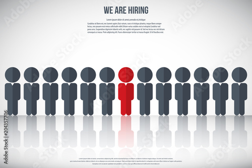 Human resources - we are hiring, poster, web banner, human resources concept, EPS10 vector
