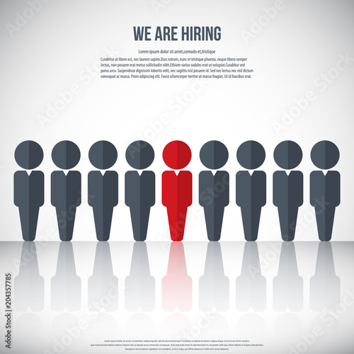 Human resources - we are hiring, poster, web banner, human resources concept, EPS10 vector