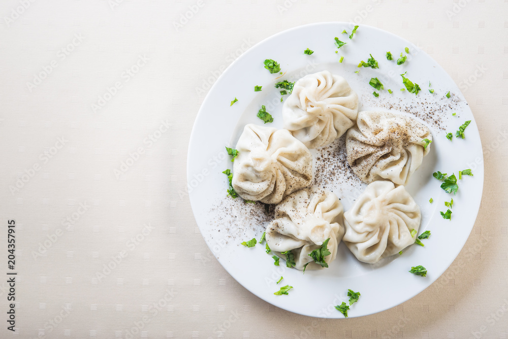 Tasty georgian dumplings khinkali Tasty georgian dumplings khinkali