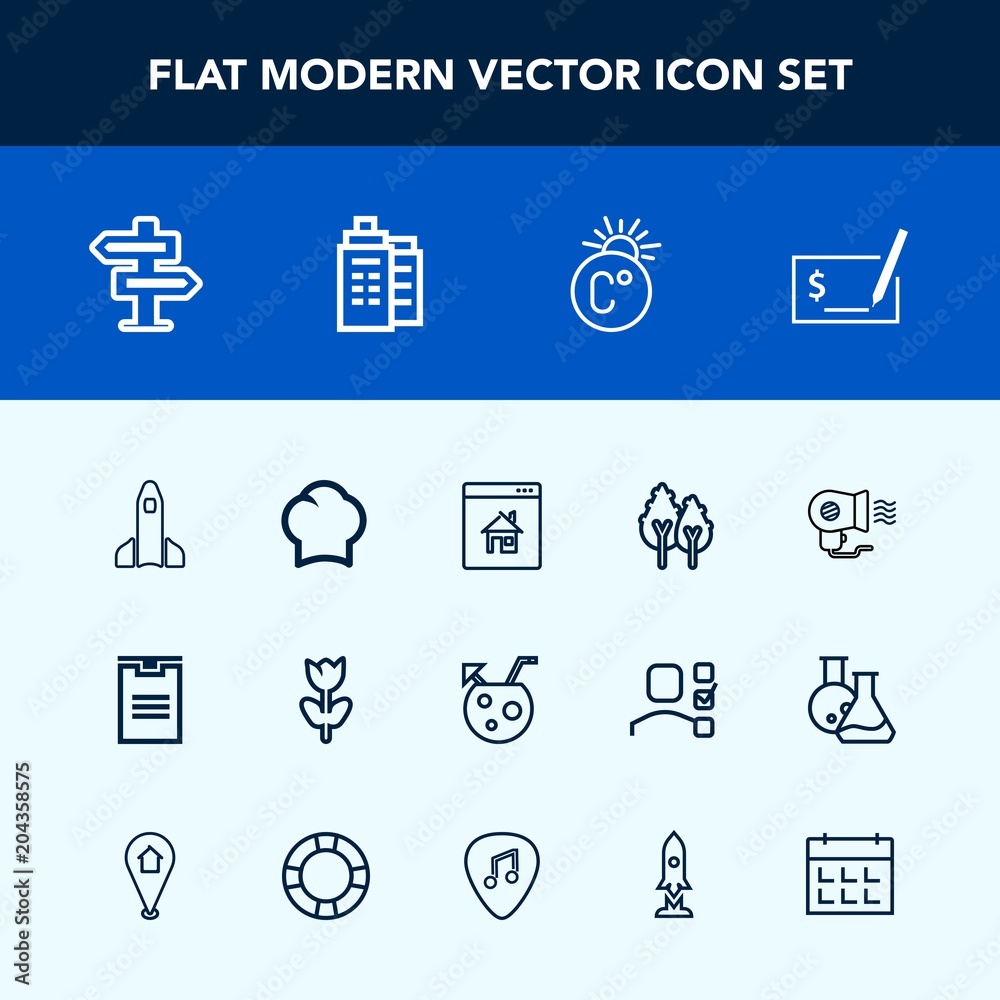Modern, simple vector icon set with temperature, spring, science, female, pay, forest, rocket, floral, chief, space, hanger, uniform, launch, business, real, check, doorknob, tree, dont, chef icons Modern, simple vector icon set with temperature, spring, science, female, pay, forest, rocket, floral, chief, space, hanger, uniform, launch, business, real, check, doorknob, tree, dont, chef icons