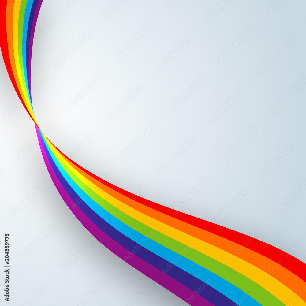 Bright abstract wavy lines of rainbow colors on a light background Creative modern design element of banners templates illustrations Colorful rainbow symbol of gays Abstract concept background Vector