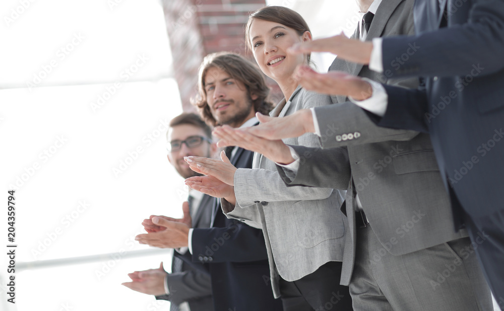 Business people hands applauding - obrazy, fototapety, plakaty 