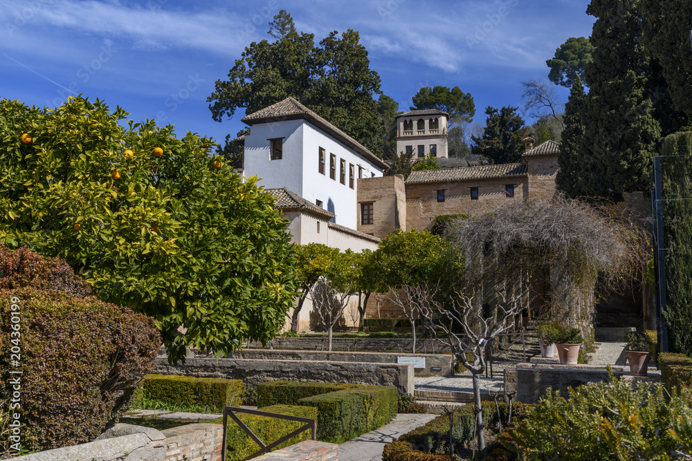 La Alhambra gardens and decoration with plants