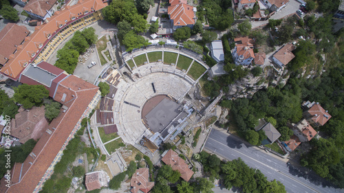 Aerial view of the ancient Roman theater in Plovdiv  Bulgaria