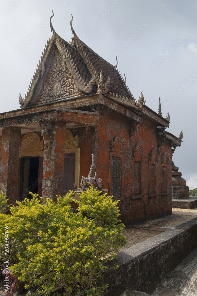 Bokor National Park Cambodia, view of Wat Sampov Pram