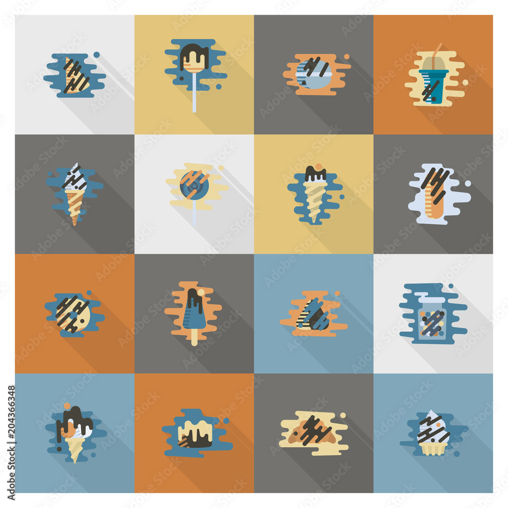Dessert Icon Set in Modern Flat Design Style Dessert Icon Set in Modern Flat Design Style