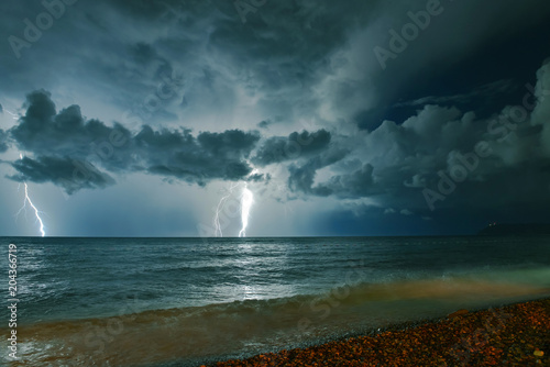 Thunderstorm over Adriatic sea.