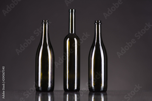bottles on a black background