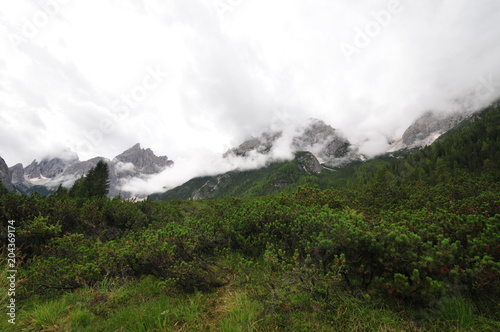 Gebirge Südtirol Berge Nebel Wolken