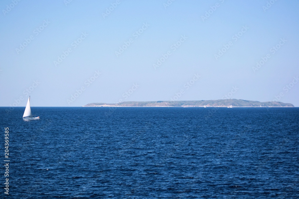 blue sea seen from the island Losinj, Croatia