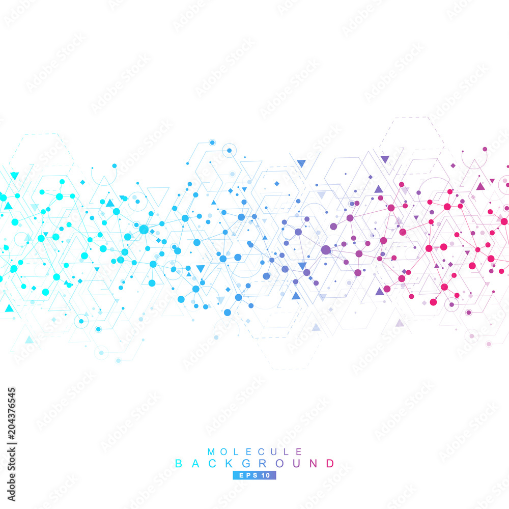 Structure molecule and communication. Dna, atom, neurons. Scientific concept for your design. Connected lines with dots. Medical, technology, chemistry, science background. Vector illustration. Structure molecule and communication. Dna, atom, neurons. Scientific concept for your design. Connected lines with dots. Medical, technology, chemistry, science background. Vector illustration.