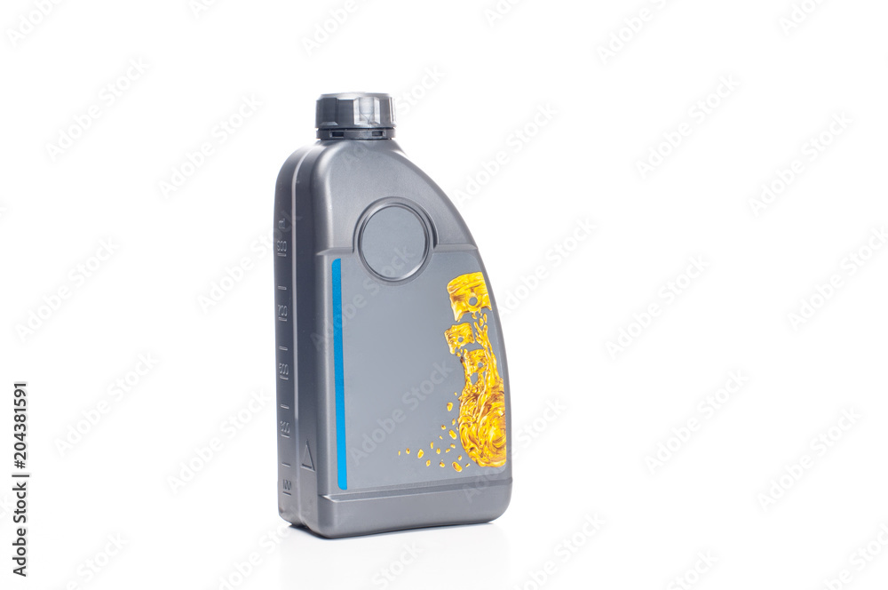 Motor oil. Plastic container with engine oil Stock Photo Adobe Stock