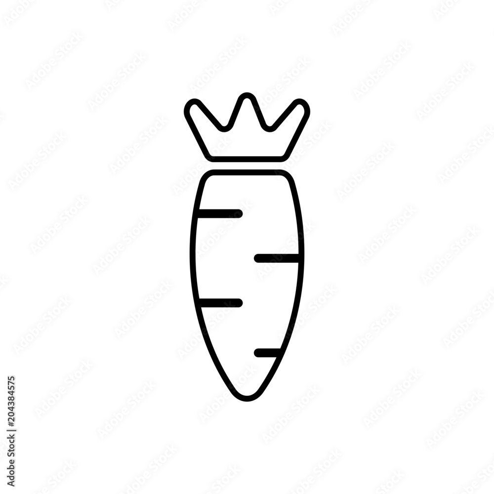line art of a carrot with a crown on the top of it line art of a carrot with a crown on the top of it