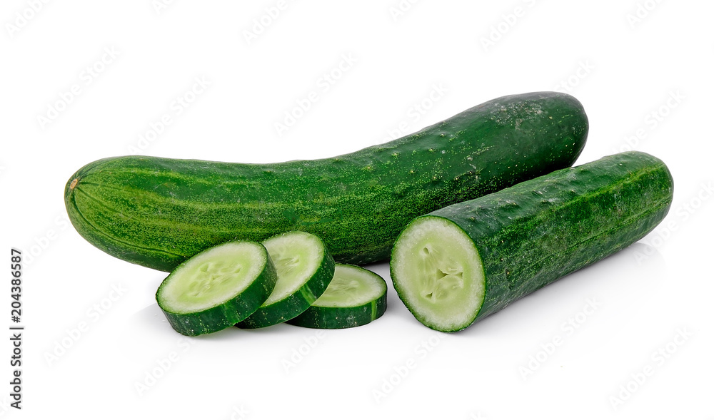 cucumber sliced isolated on white background cucumber sliced isolated on white background