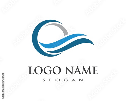 Water Wave symbol and icon Logo Template vector