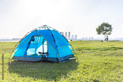camping on the grassland