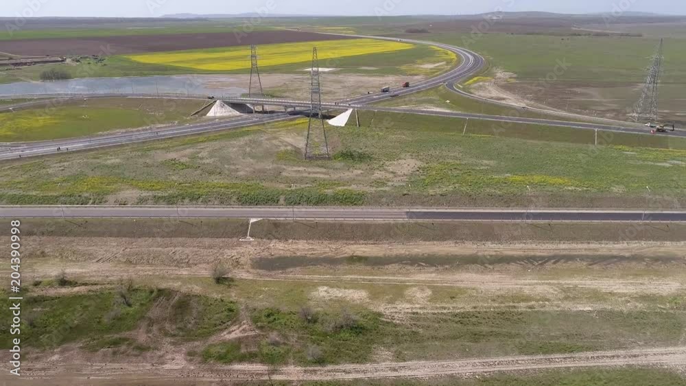 The Crimea Bridge. The road junction at highway A-290 on April 26, 2018 The Crimea Bridge. The road junction at highway A-290 on April 26, 2018