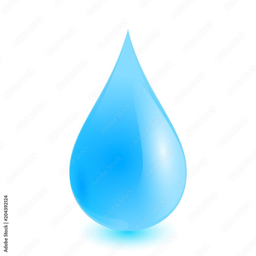 Water drop isolated on white background as nature or healthy food concept. vector illustration. Water drop isolated on white background as nature or healthy food concept. vector illustration.