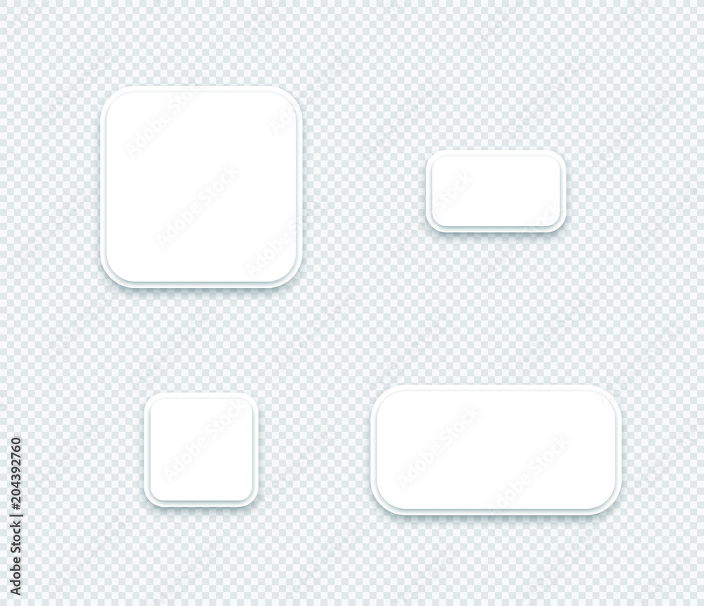 Vector 3d Blank White Paper Layered Square Shapes Set Vector 3d Blank White Paper Layered Square Shapes Set
