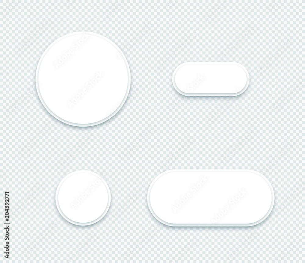 Vector 3d Blank White Paper Layered Circle Shapes Set Vector 3d Blank White Paper Layered Circle Shapes Set