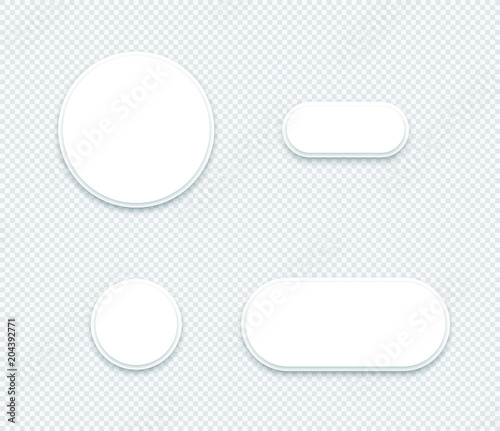 Vector 3d Blank White Paper Layered Circle Shapes Set