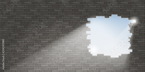 Break in the brick wall