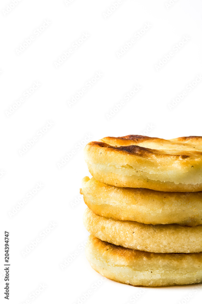 Arepas isolated on white background. Venezuelan typical food Arepas isolated on white background. Venezuelan typical food