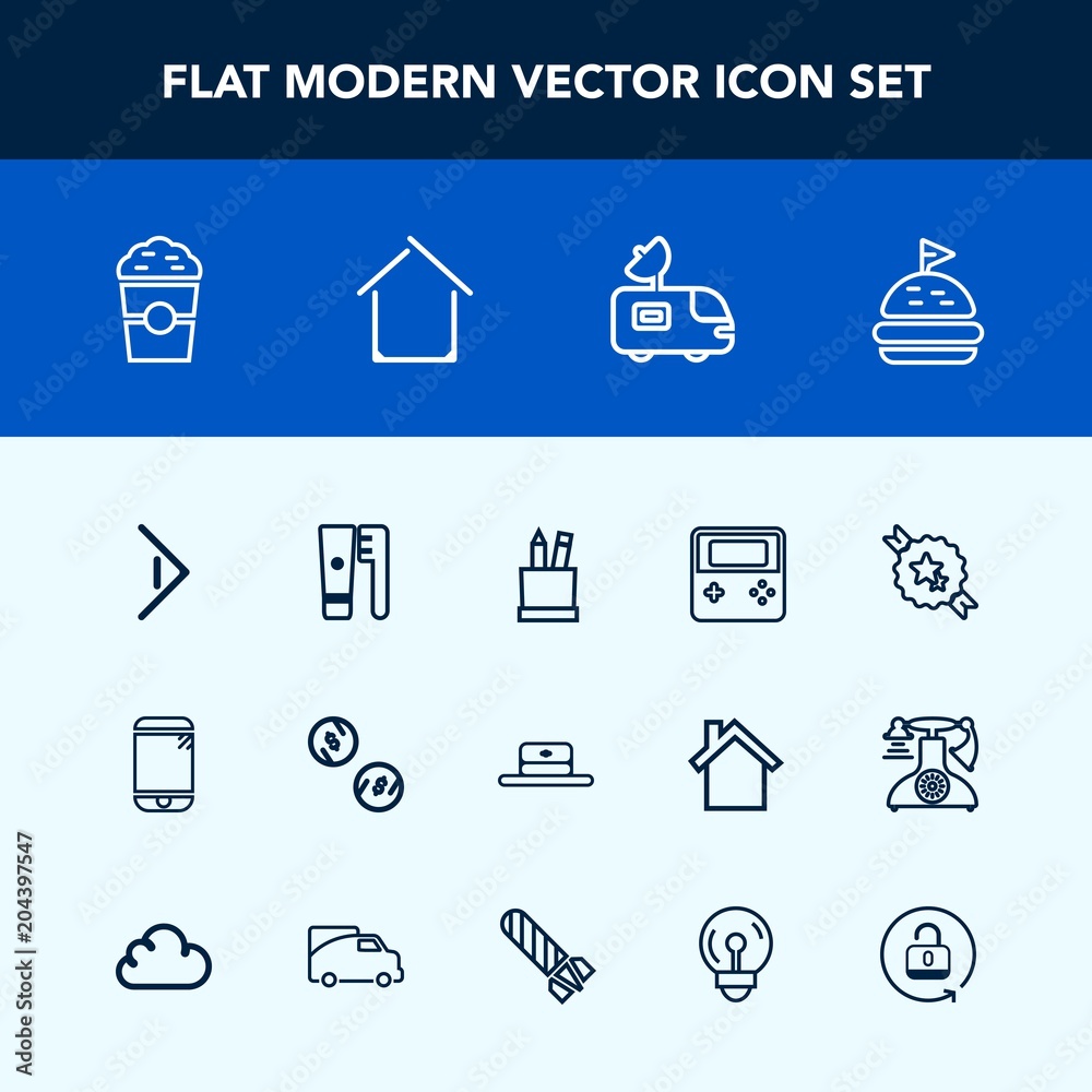 Modern, simple vector icon set with sandwich, shop, hat, brush, box, coffee, button, satellite, tomato, finance, mobile, money, cap, right, touchscreen, ribbon, television, head, currency, phone icons Modern, simple vector icon set with sandwich, shop, hat, brush, box, coffee, button, satellite, tomato, finance, mobile, money, cap, right, touchscreen, ribbon, television, head, currency, phone icons