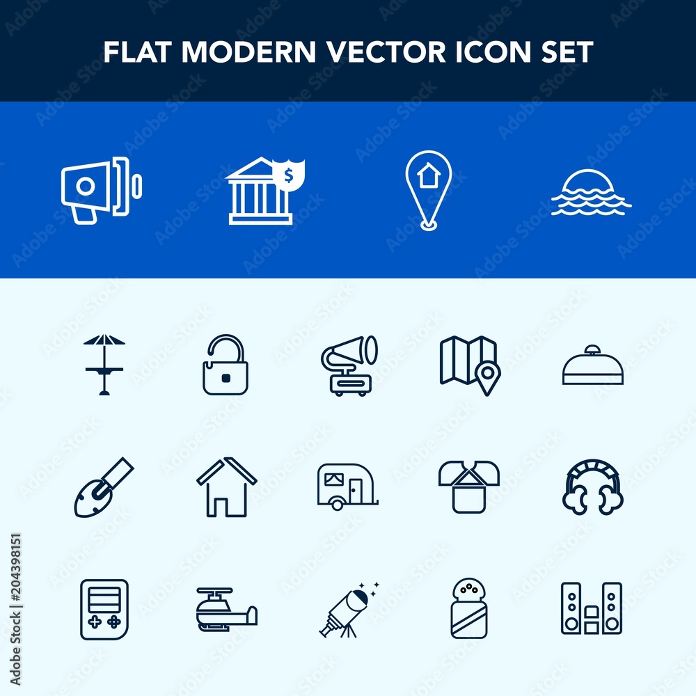 Modern, simple vector icon set with van, nature, traffic, travel, house, map, vehicle, bar, construction, finance, vintage, landscape, transportation, architecture, table, light, cafe, location icons Modern, simple vector icon set with van, nature, traffic, travel, house, map, vehicle, bar, construction, finance, vintage, landscape, transportation, architecture, table, light, cafe, location icons