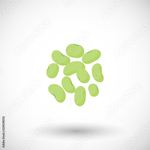 Soy beans flat vector icon