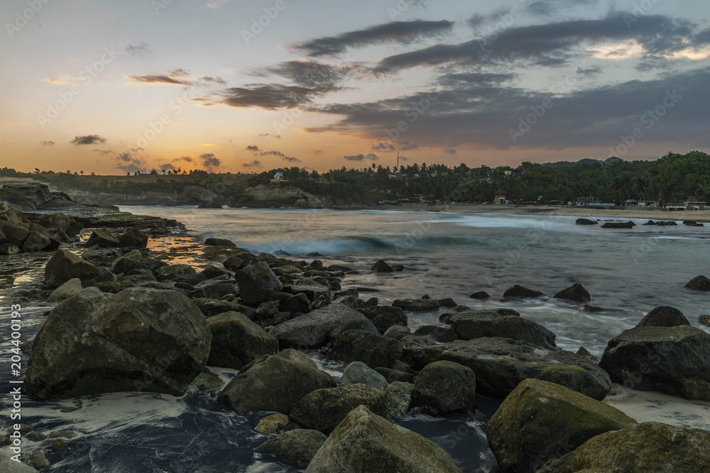 Beautiful seascape of Klayar beach, Pacitan, East Java, Indonesia Beautiful seascape of Klayar beach, Pacitan, East Java, Indonesia