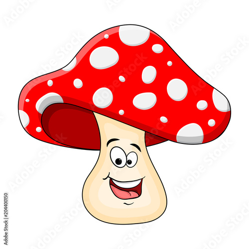 cartoon  toadstool character isolated on white background