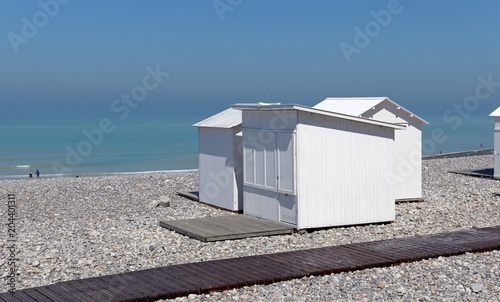 Beach huts of Mers-les-bains in Picardy coast © hassan bensliman