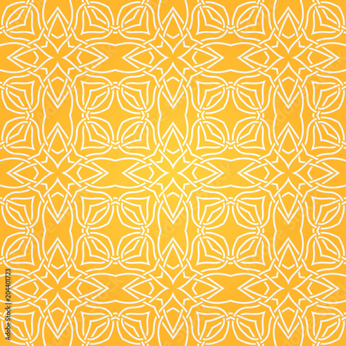 Seamless abstract yellow pattern with lines. Vector illustration