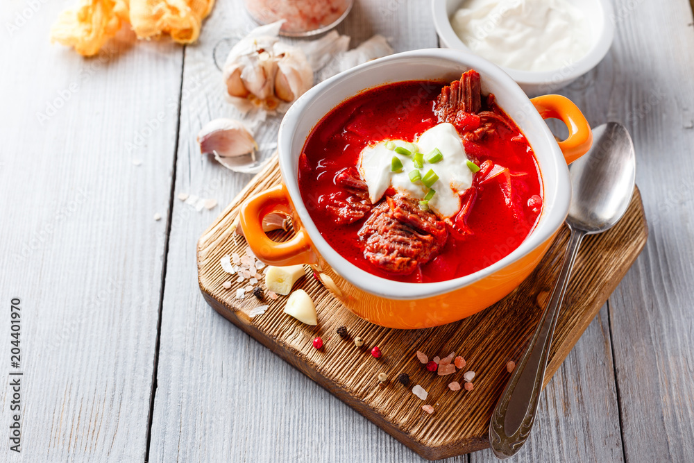 Borsch, beetroot soup Borsch, beetroot soup