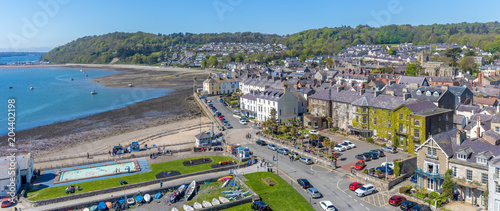 Panorama of Beaumaris, Anglesey North Wales in spring sunshine