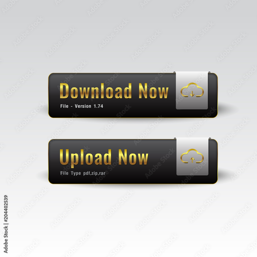 Button Dowload and Upload premium glossy black and white Gold2 Button Dowload and Upload premium glossy black and white Gold2