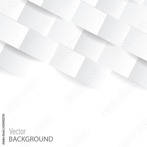 White geometric modern background. Perspective texture for cover design, website background, advertising. Vector